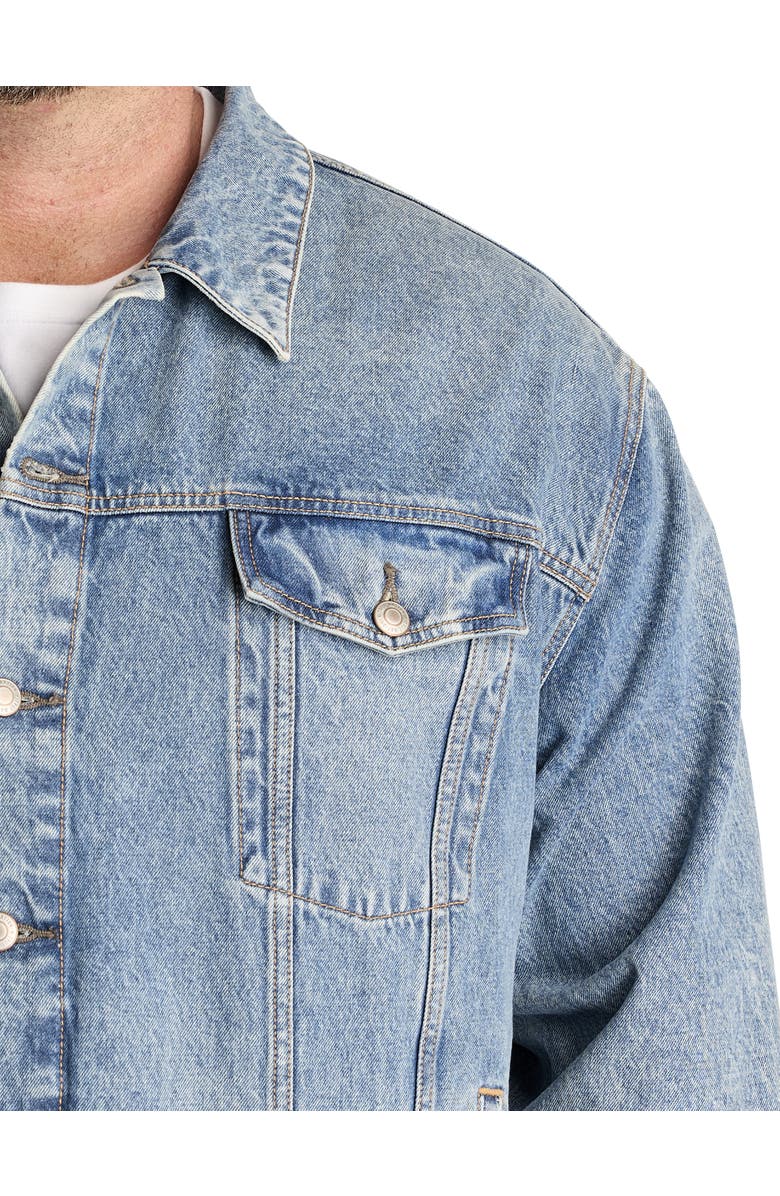 True Nation by DXL Big & Tall Classic Denim Jacket, Alternate, color, Dirty Wash