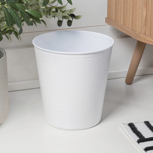 Happimess Remi Modern Classic Textured Steel 2-gallon Wastebasket In White