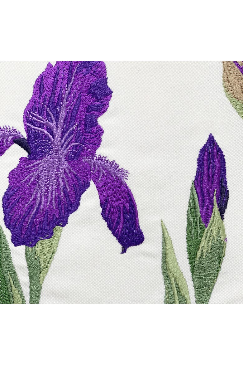 Iris and Bee Indoor/Outdoor Throw Pillow, Alternate, color, Purple