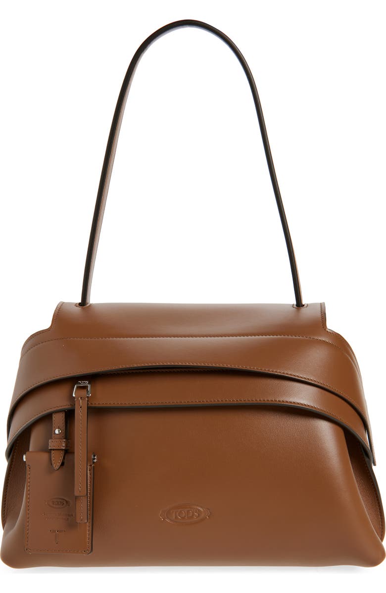 Tod's Medium Wave Leather Shoulder Bag, Main, color,