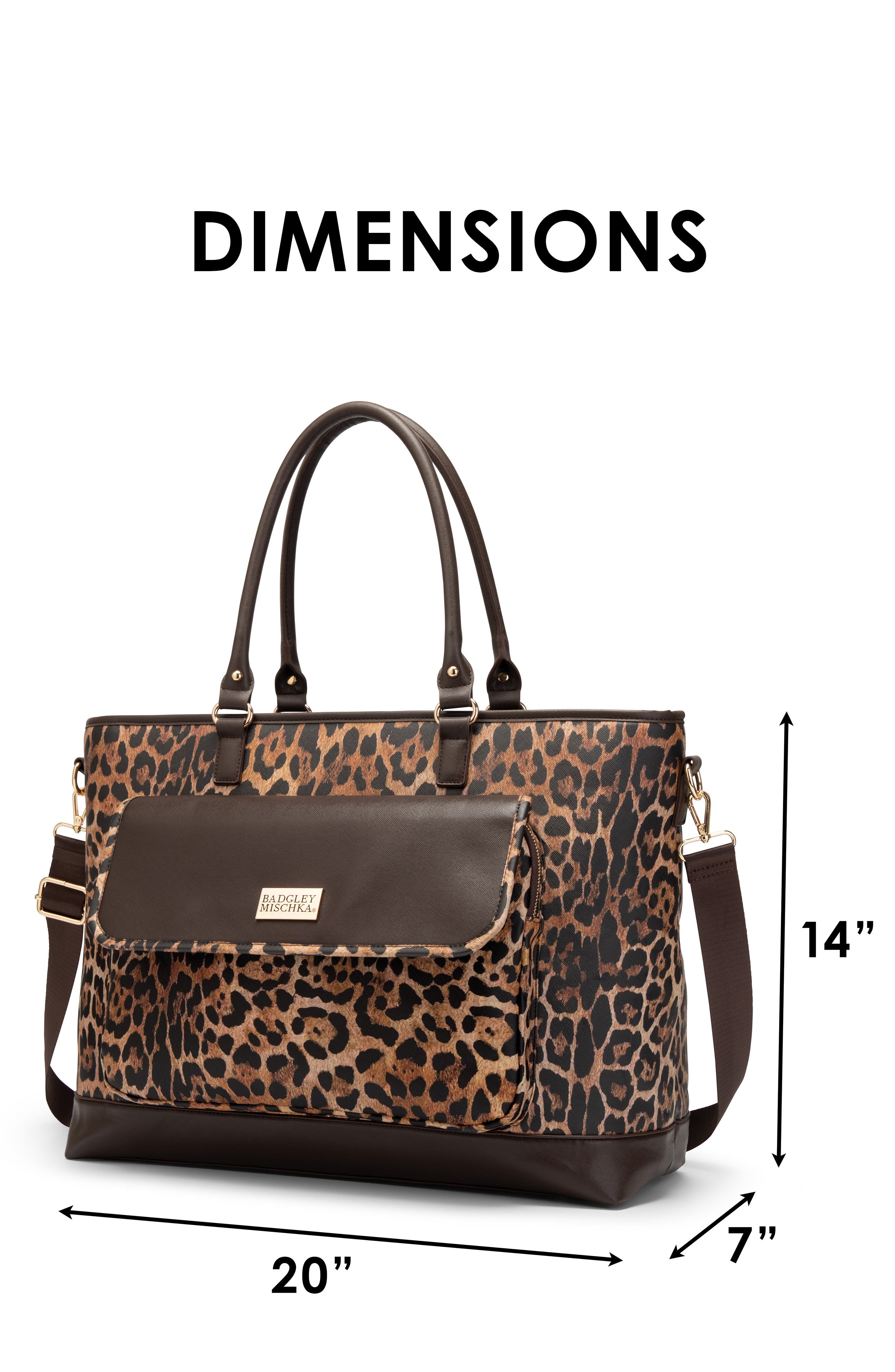Leopard Lux Weekender Bag, Vegan Leather Duffel with Trolley Sleeve, Alternate, color, Leopard Lux