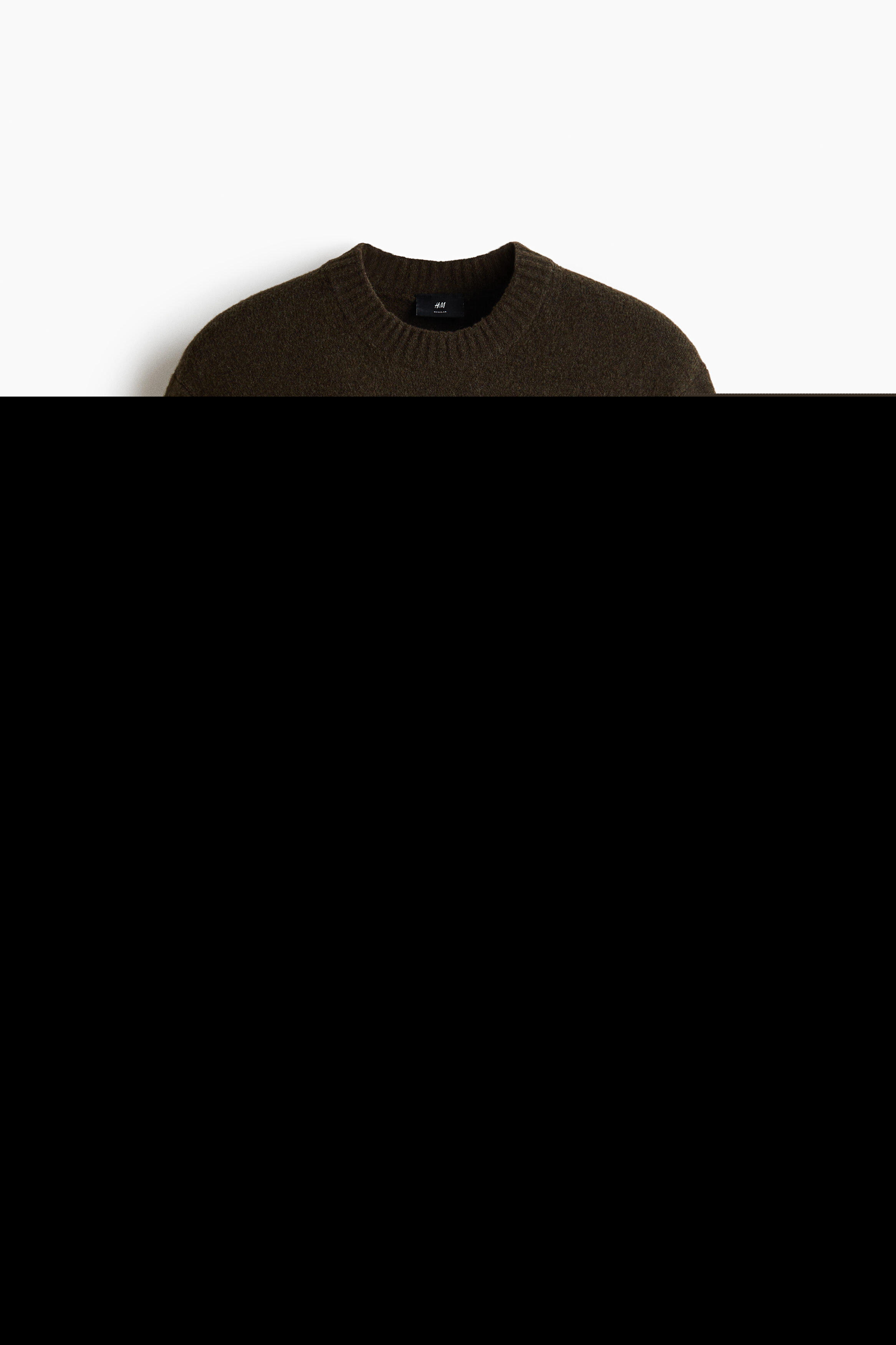 Regular-Fit Knit Sweater, Alternate, color, Dark khaki green/striped
