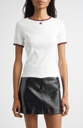 Courrèges Contrast Trim Logo T-Shirt