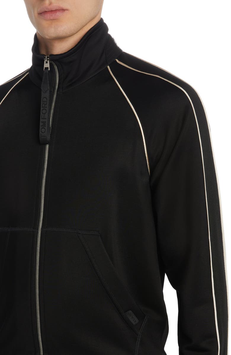 TOM FORD Luxury Stretch Jersey Jacket, Alternate, color, Black
