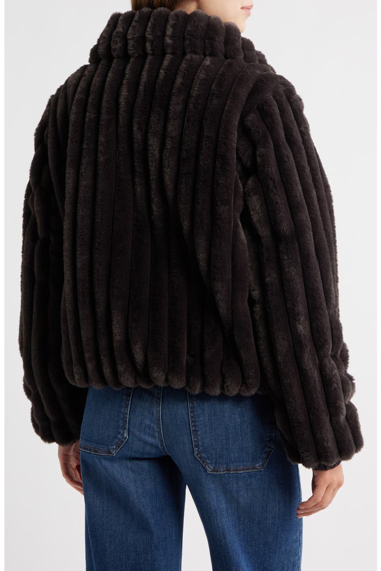Elina Faux Fur Jacket, Alternate, color, BROWN BLACK