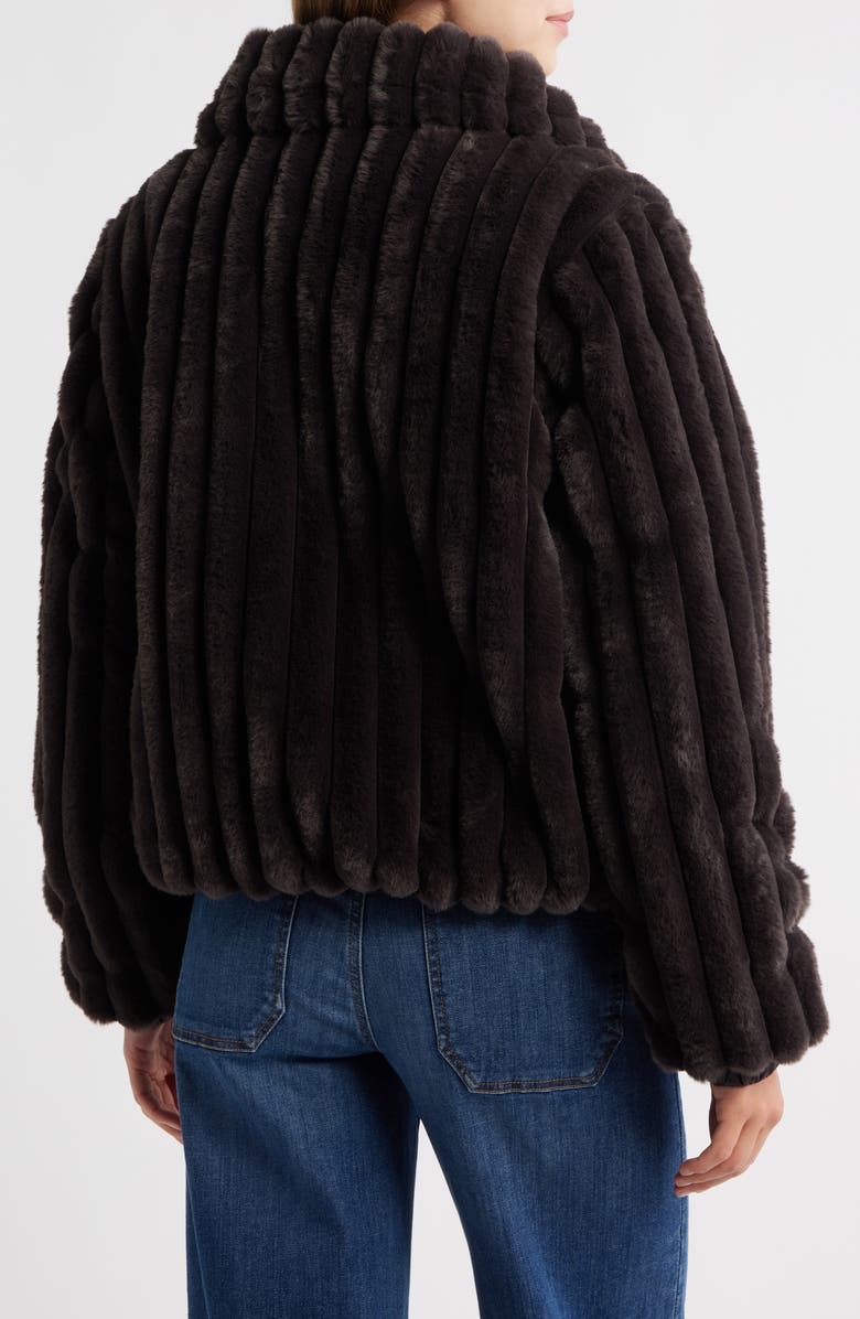 Save The Duck Elina Faux Fur Jacket, Alternate, color, Brown Black