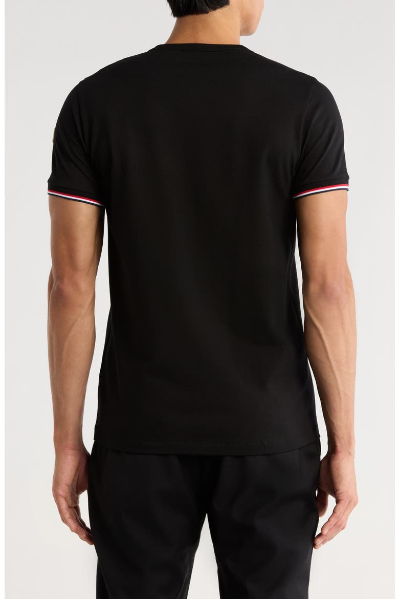 Tipped Cotton Stretch Jersey T-Shirt, Alternate, color, BLACK