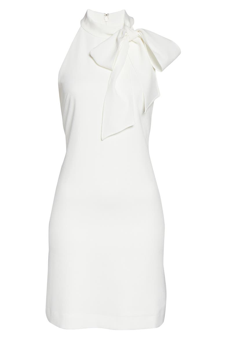 Tie Neck A-Line Dress, Alternate, color, IVORY