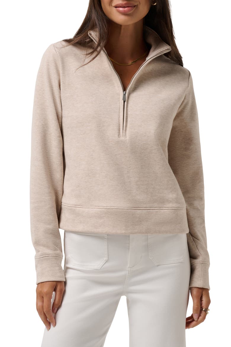 Cloud Half Zip Pullover, Main, color, HEATHER NATURAL