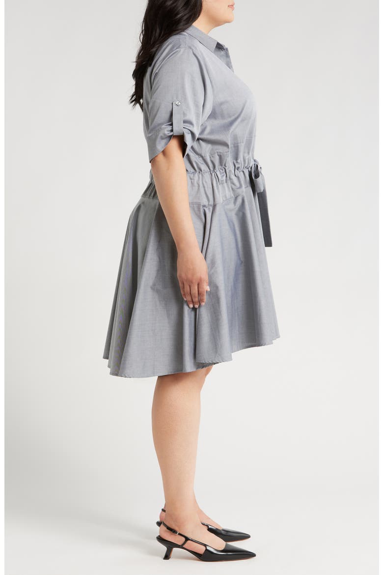 Meadow Drawstring Waist Shirtdress, Alternate, color, GREY