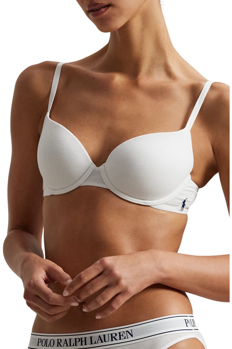 Underwire T-Shirt Bra, Main, color, WHITE CLOUD