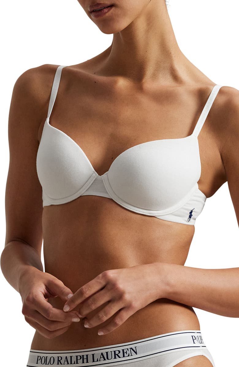 Polo Ralph Lauren Underwire T-Shirt Bra, Main, color, White Cloud