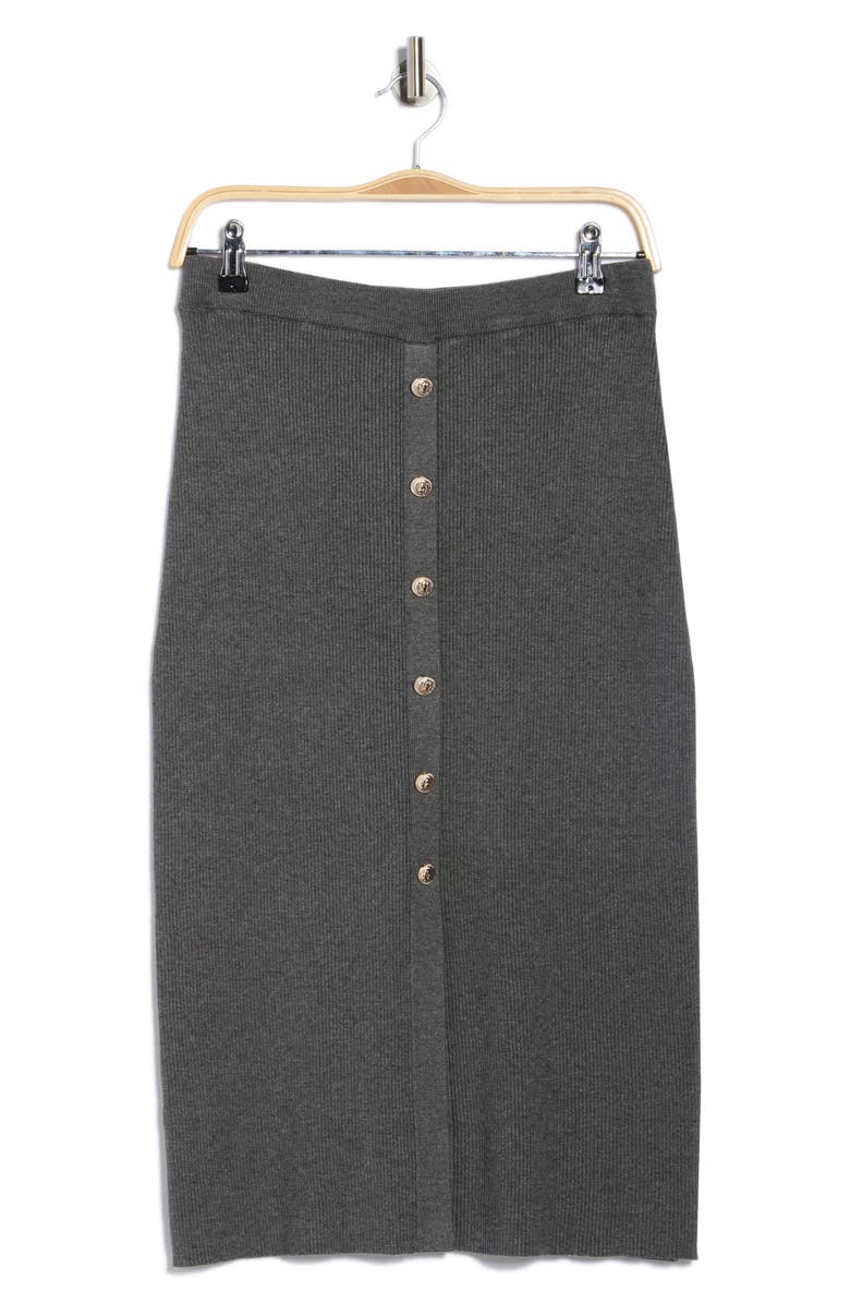 Ellen Tracy Button Front Sweater Skirt, Alternate, color, Medium Grey Mix