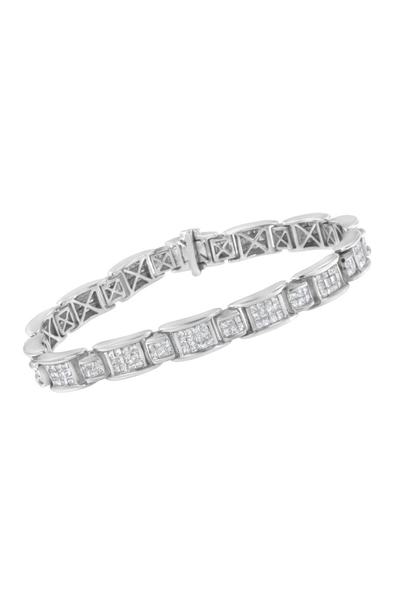 Haus of Brilliance 14K White Gold 5Cttw Diamond Alternating Station Tennis Bracelet, Alternate, color, White