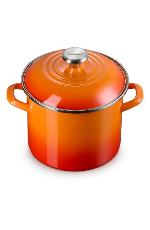 6-Quart Enameled Stainless Steel Stock Pot