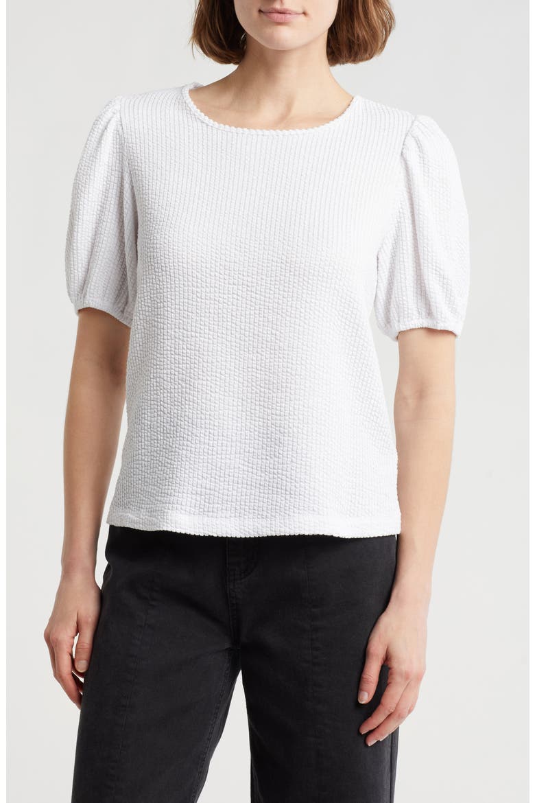 Rib Textured T-Shirt, Main, color, NEW WHITE