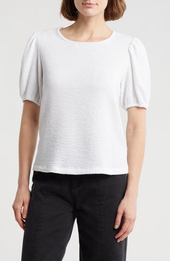 Daniel Rainn Rib Textured T-shirt In New White