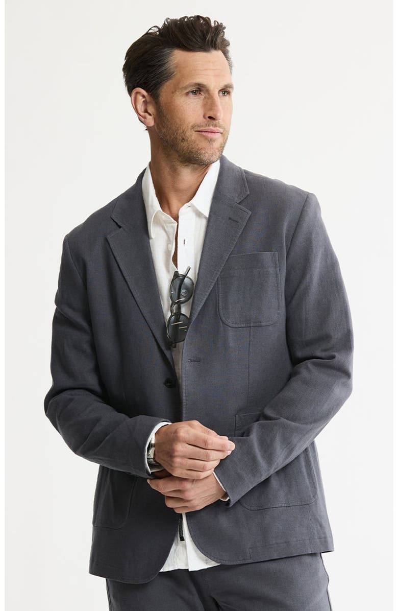 JACHS Linen Blend Blazer, Alternate, color, Asphalt