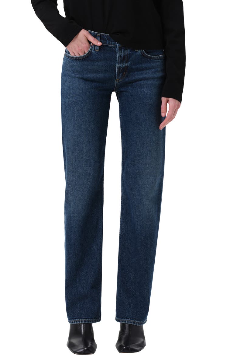 AGOLDE Low Rise Slim Fit Jeans, Main, color, Slick