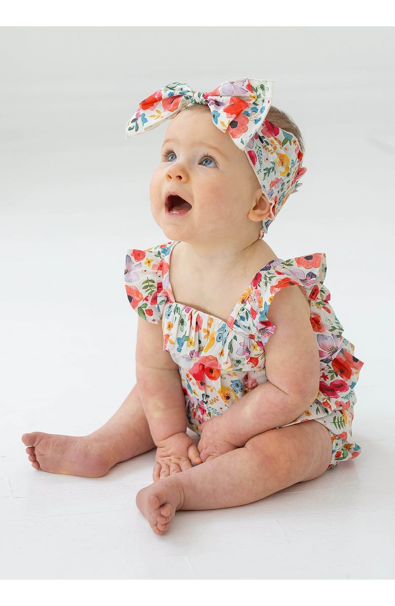 Mabel + Honey Dancing Petals Baby Romper, Alternate, color, Multi