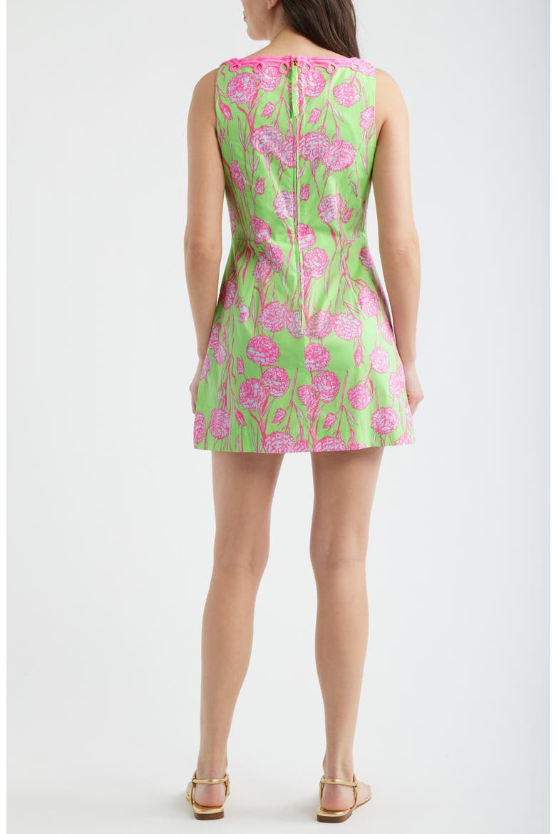 Elanie Lace Appliqué Floral Stretch Cotton Skirted Romper, Alternate, color, PISTACHIO MACARON ALINA