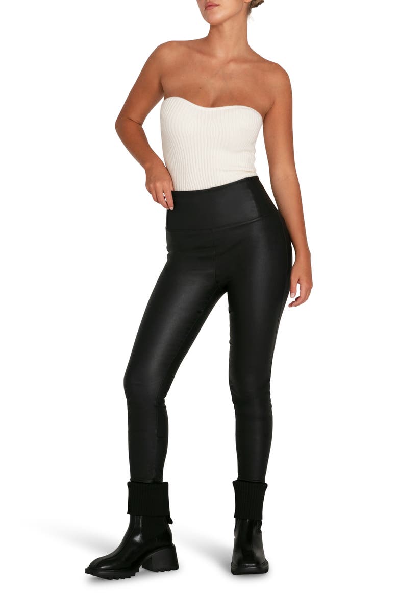 Belle & Bloom City Slicker Coated Legging, Main, color, Black