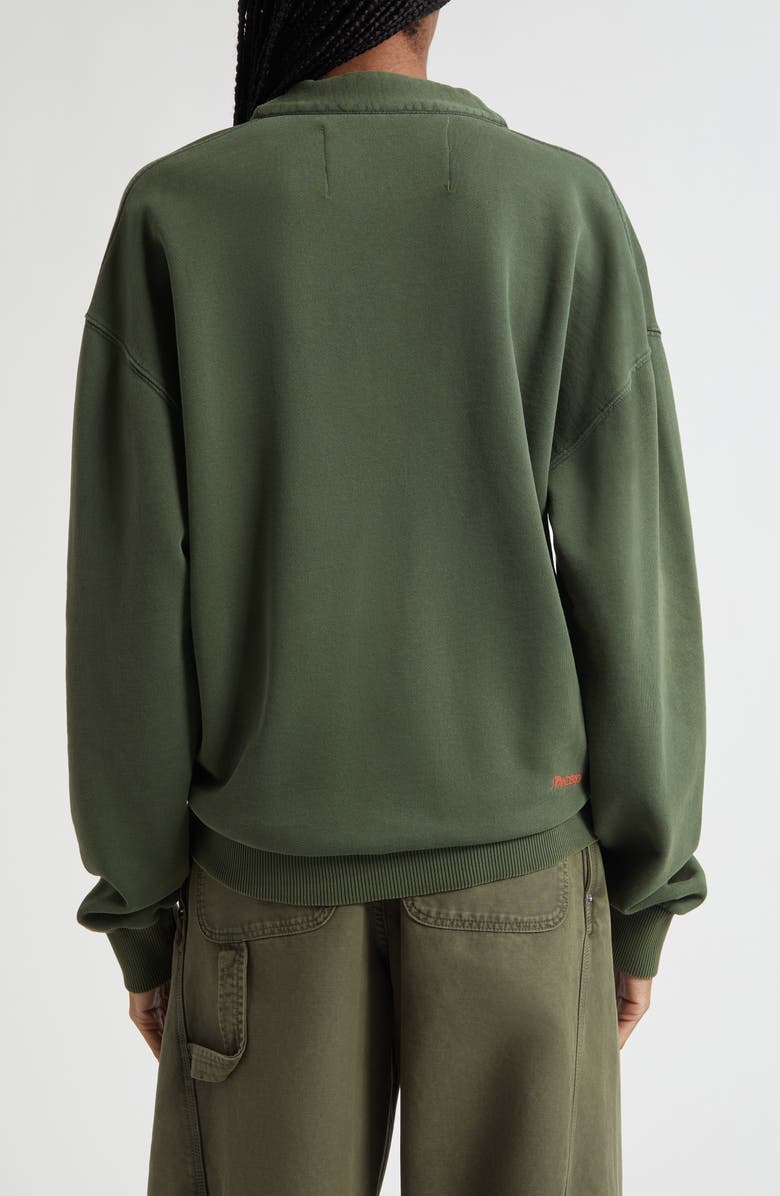 JW Anderson Garment Dye Cotton Fleece V-Neck Cardigan, Alternate, color, 