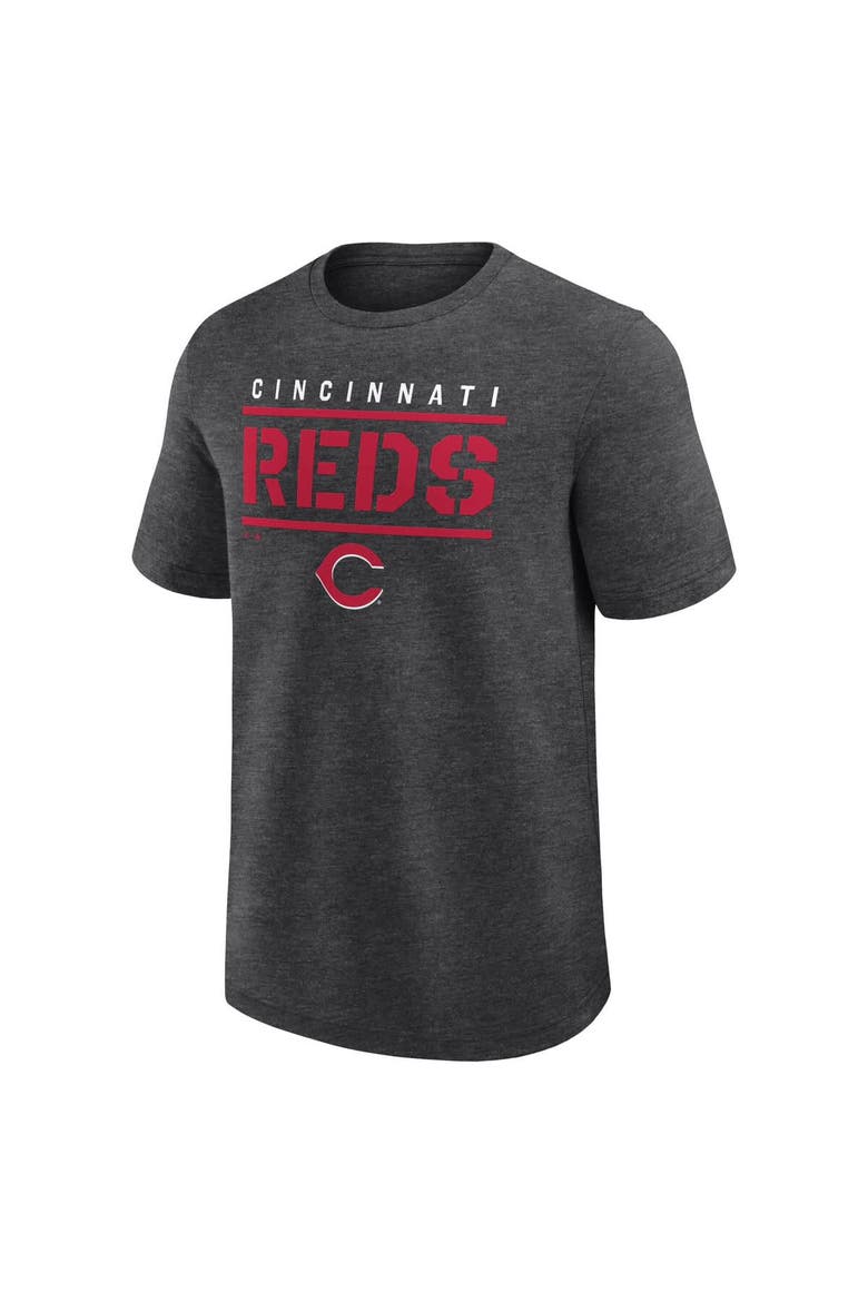 Men's Fanatics Heather Charcoal Cincinnati Reds Top Notch T-Shirt, Alternate, color, Heather Charcoal
