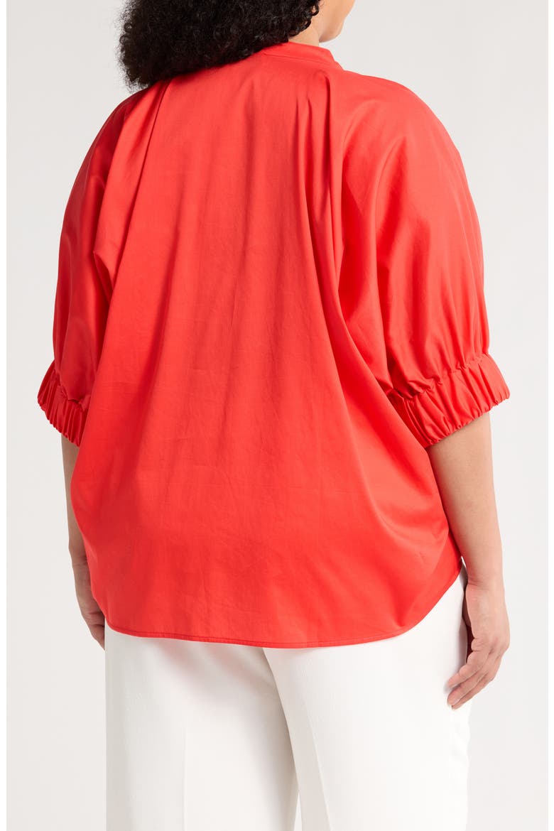 Medina Elbow Sleeve Cotton Top, Alternate, color, POPPY RED