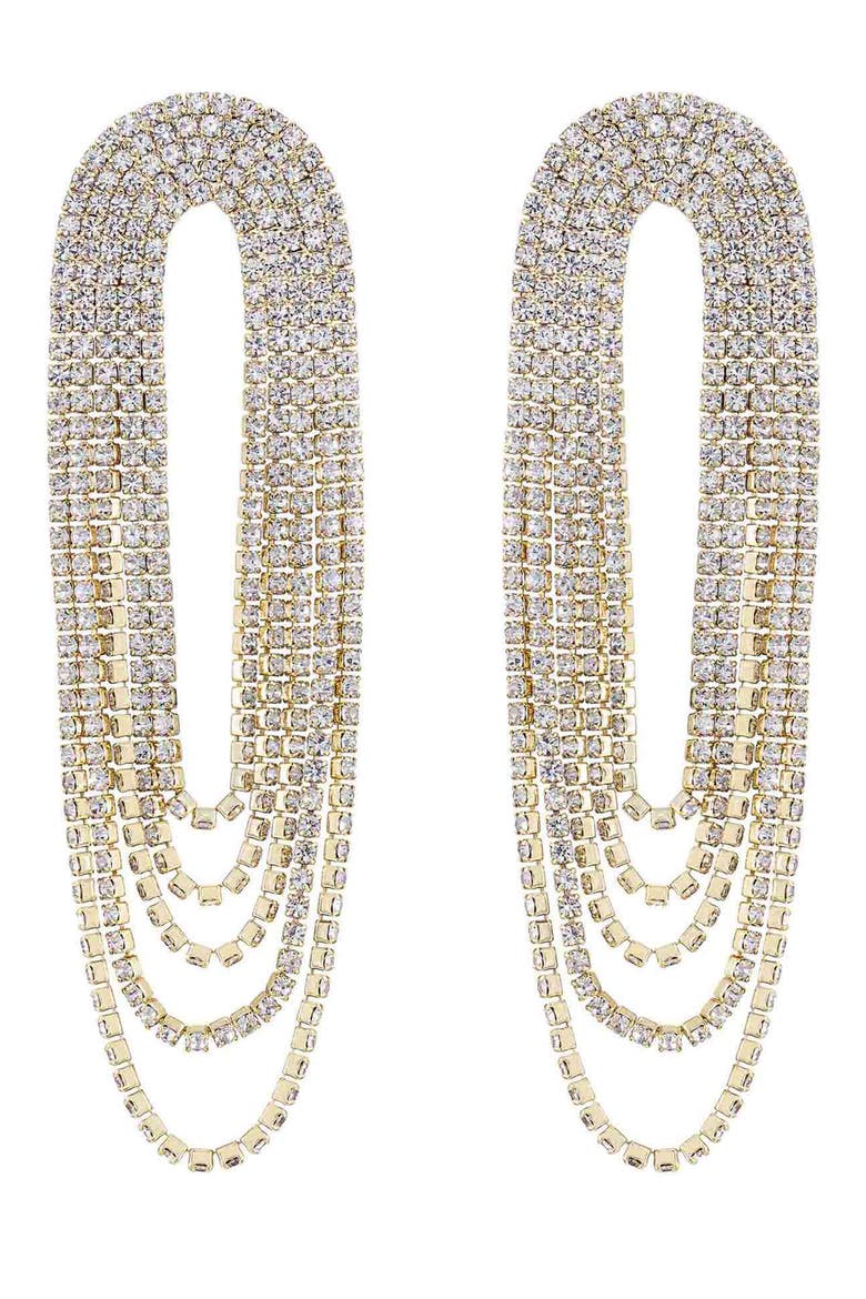 Crystal Chandelier Earrings, Main, color, GOLD