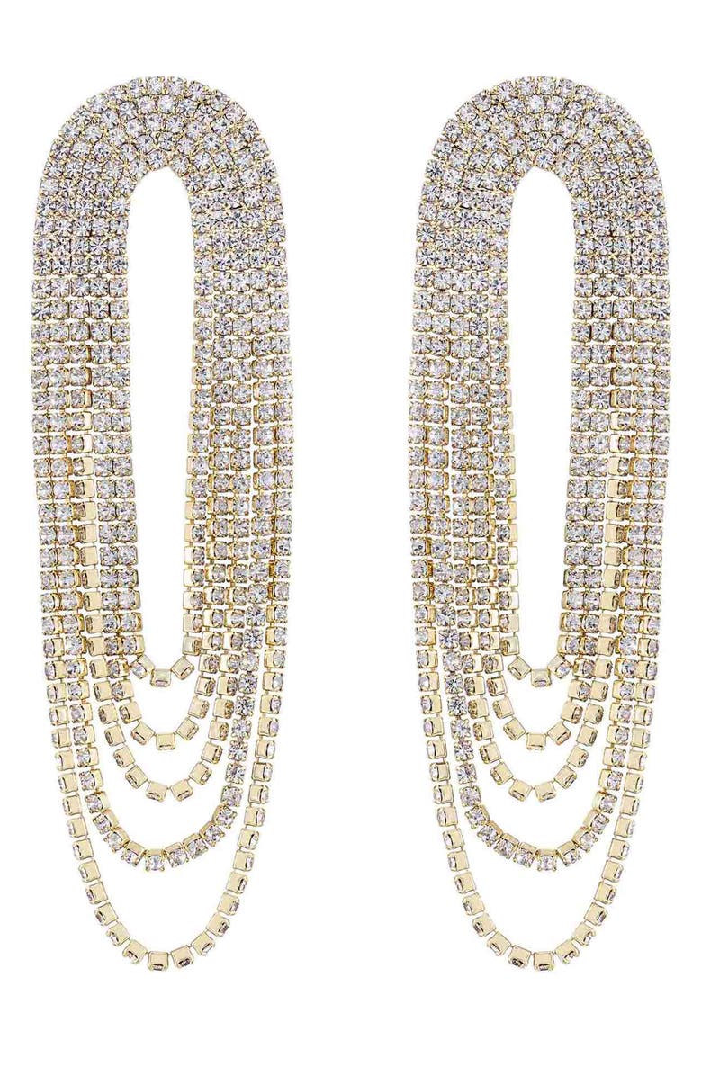 Ettika Crystal Chandelier Earrings, Main, color, Gold