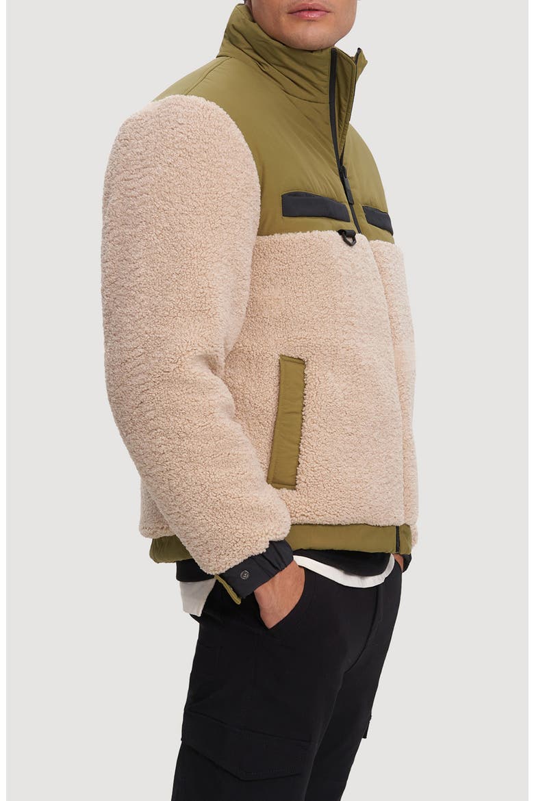 Lukaz Faux Shearling Trim Puffer Jacket, Alternate, color, OAT/ MOSS