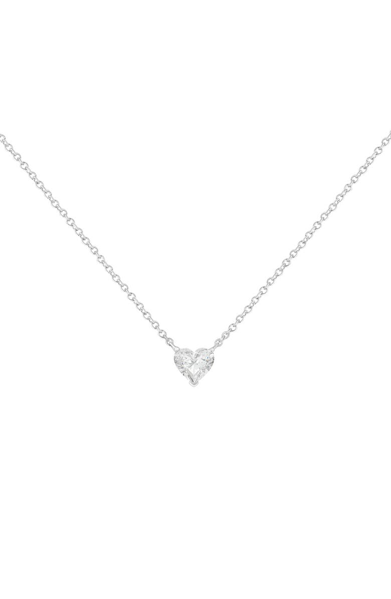 Haus of Brilliance 14k White Gold 1/4 Cttw Lab Grown Heart Shape Diamond Solitaire Pendant Necklace, Alternate, color, White
