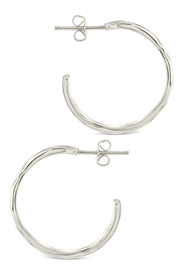 Esmeralda Abstract Hoop Earrings, Alternate, color, SILVER