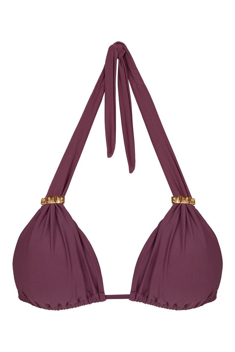 Bia Tube Solid Halter Bikini Top, Alternate, color, PURPLE