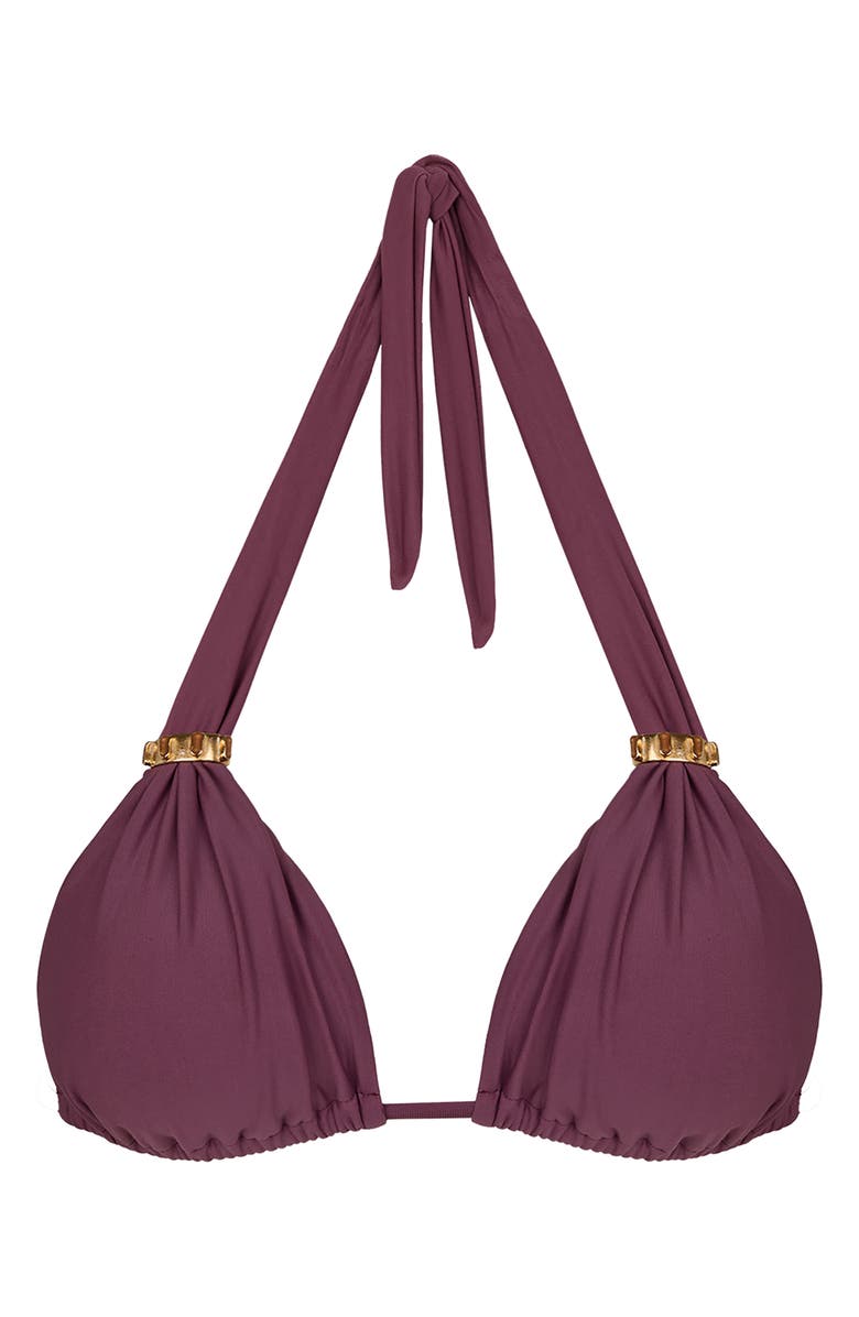 ViX Paula Hermanny Bia Tube Solid Halter Bikini Top, Alternate, color, Purple