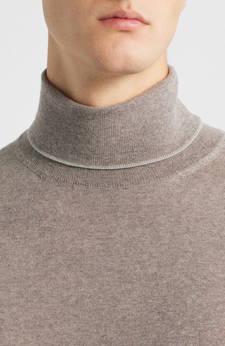 Canali Turtleneck Wool Sweater, Alternate, color, Beige