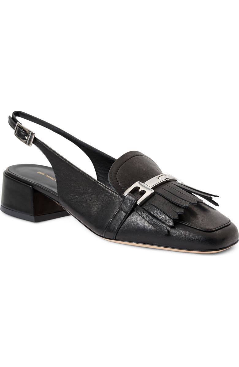 Bruno Magli Olive Slingback Kiltie Bit Loafer Pump, Main, color, Black