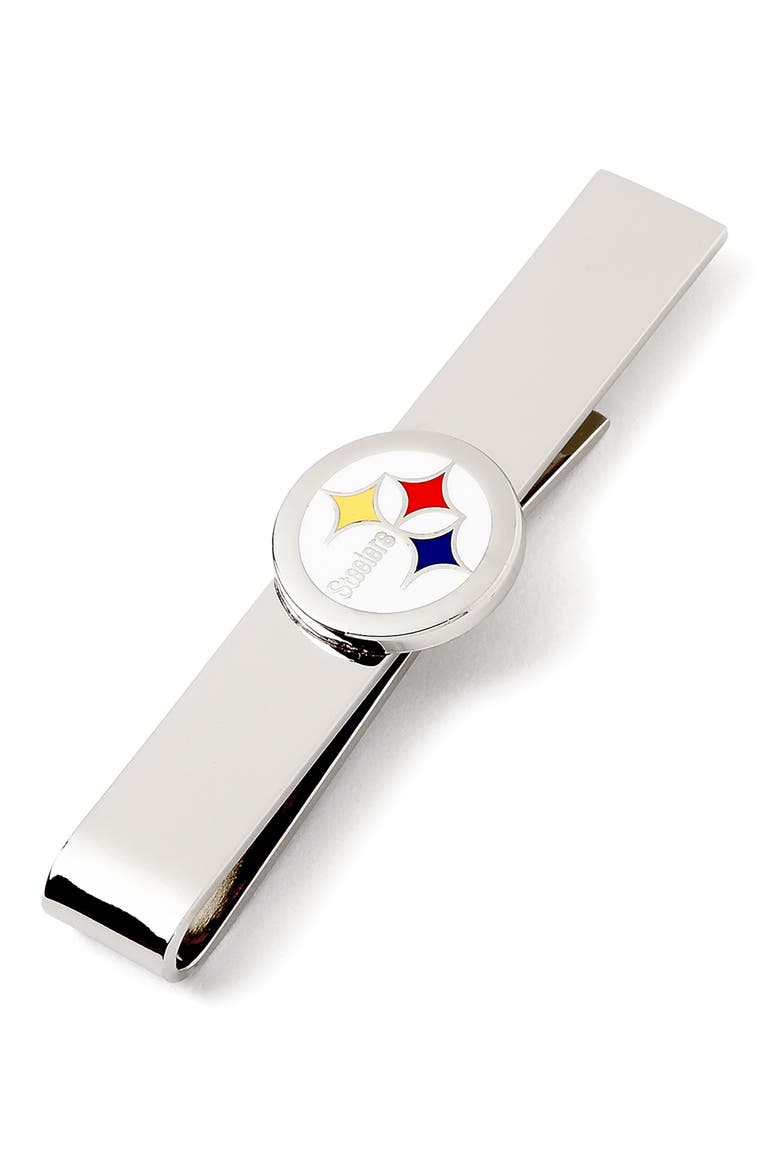 Pittsburgh Steelers Tie Bar, Main, color, WHITE