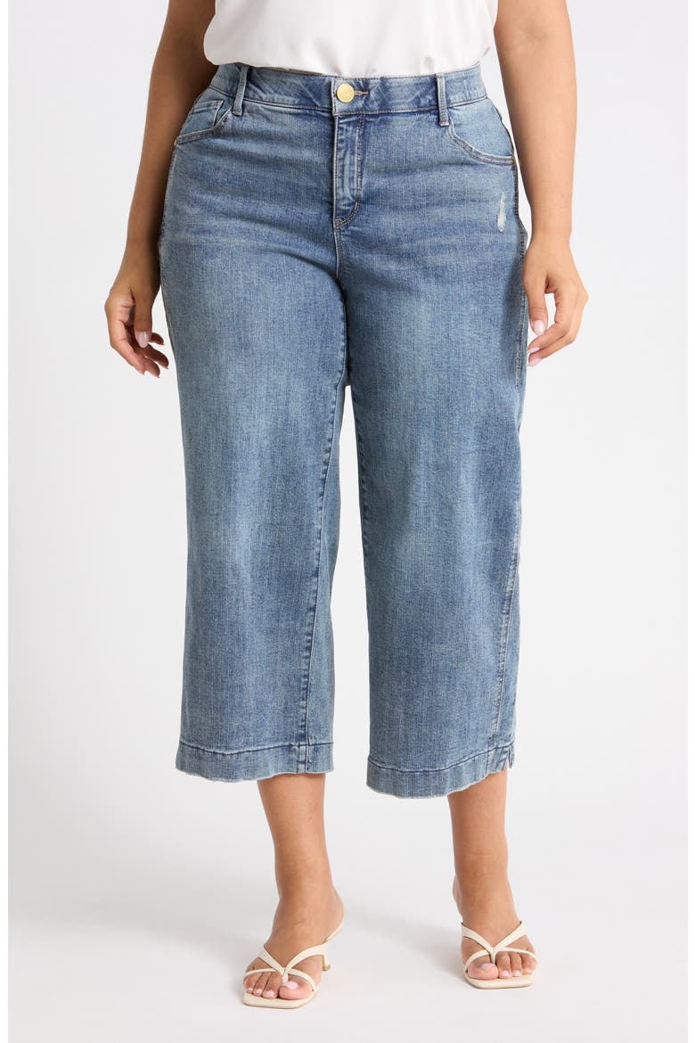 Double Side Seam Wide Leg Crop Jeans, Main, color, MID BLUE ARTISINAL