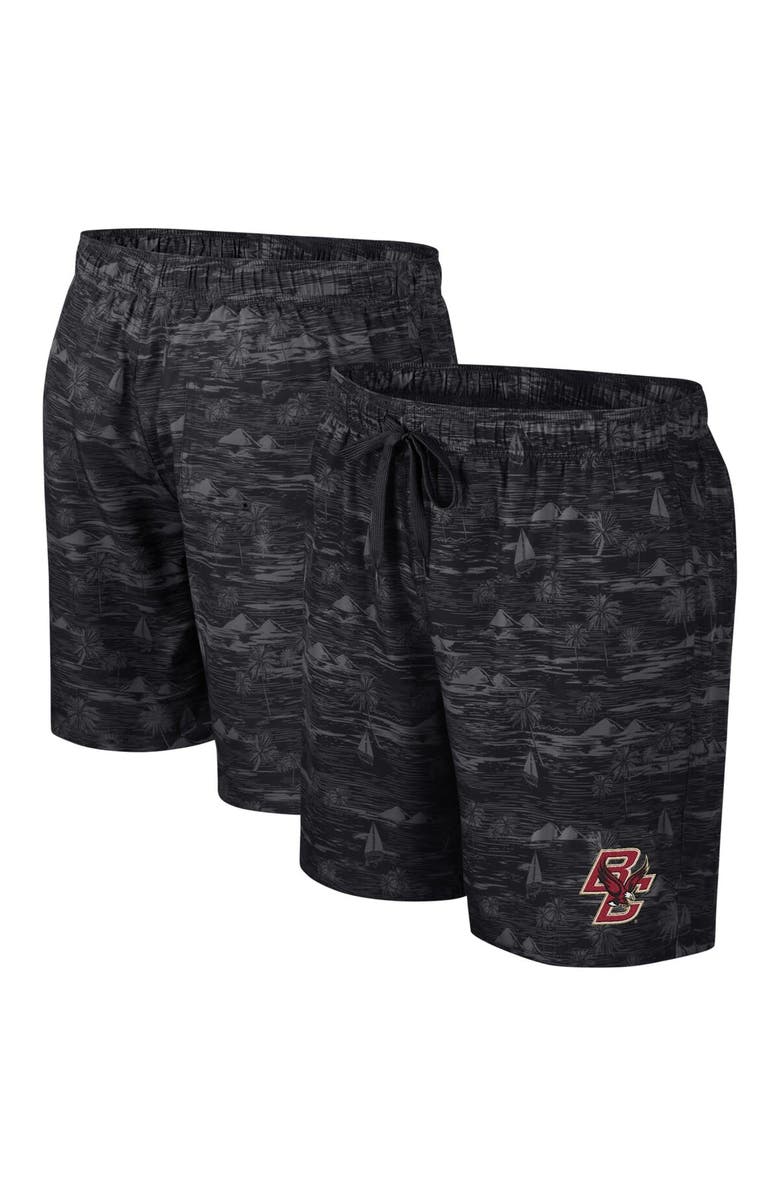 COLOSSEUM Men's Colosseum Black Boston College Eagles Ozark Swim Shorts, Main, color, Black