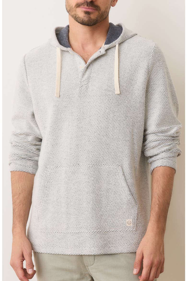 Portola Slub Organic Cotton Beach Hoodie, Alternate, color, WHITE/ NAVY