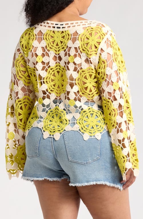 FORGOTTEN GRACE FORGOTTEN GRACE FLORAL CROCHETED SWEATER