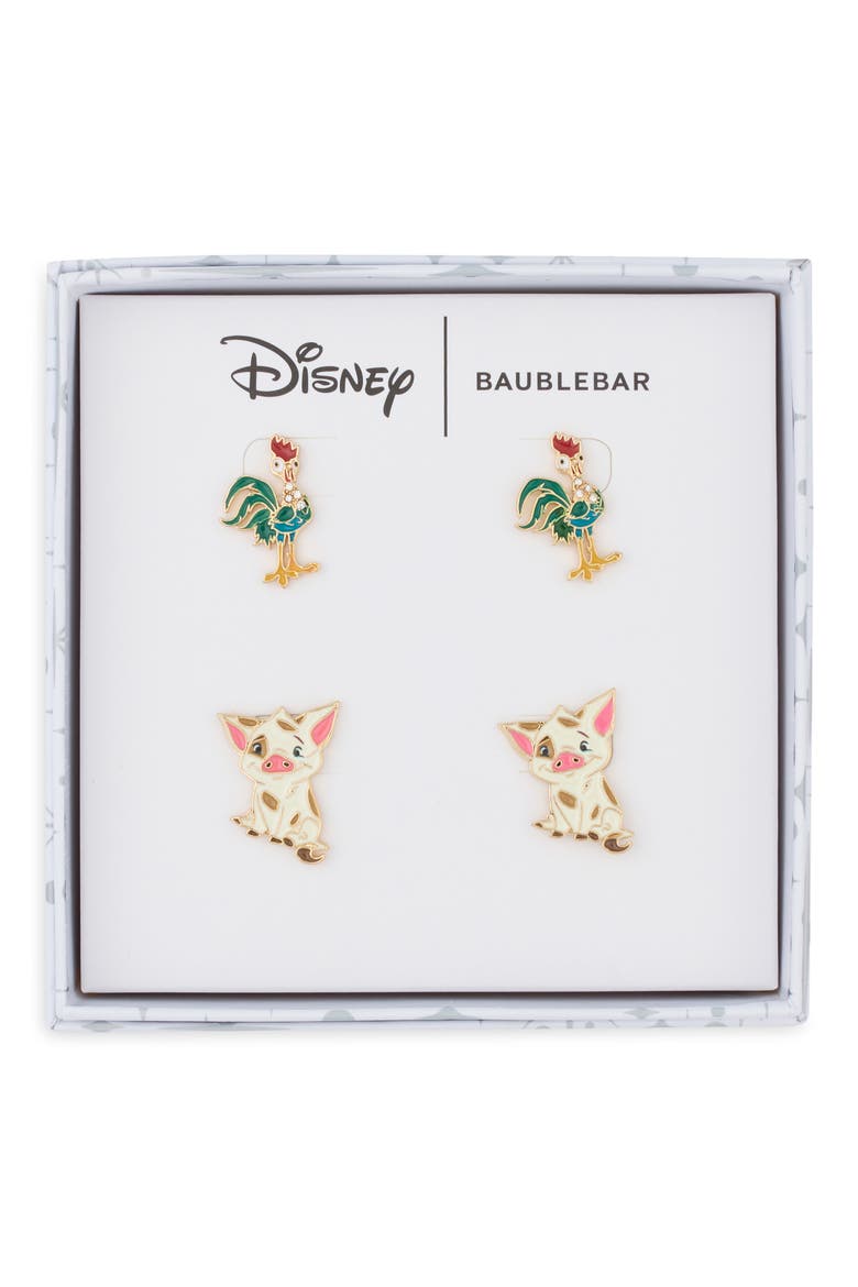 Set of 2 Pairs Disney Hei Hei & Pua Earrings, Alternate, color, MULTI