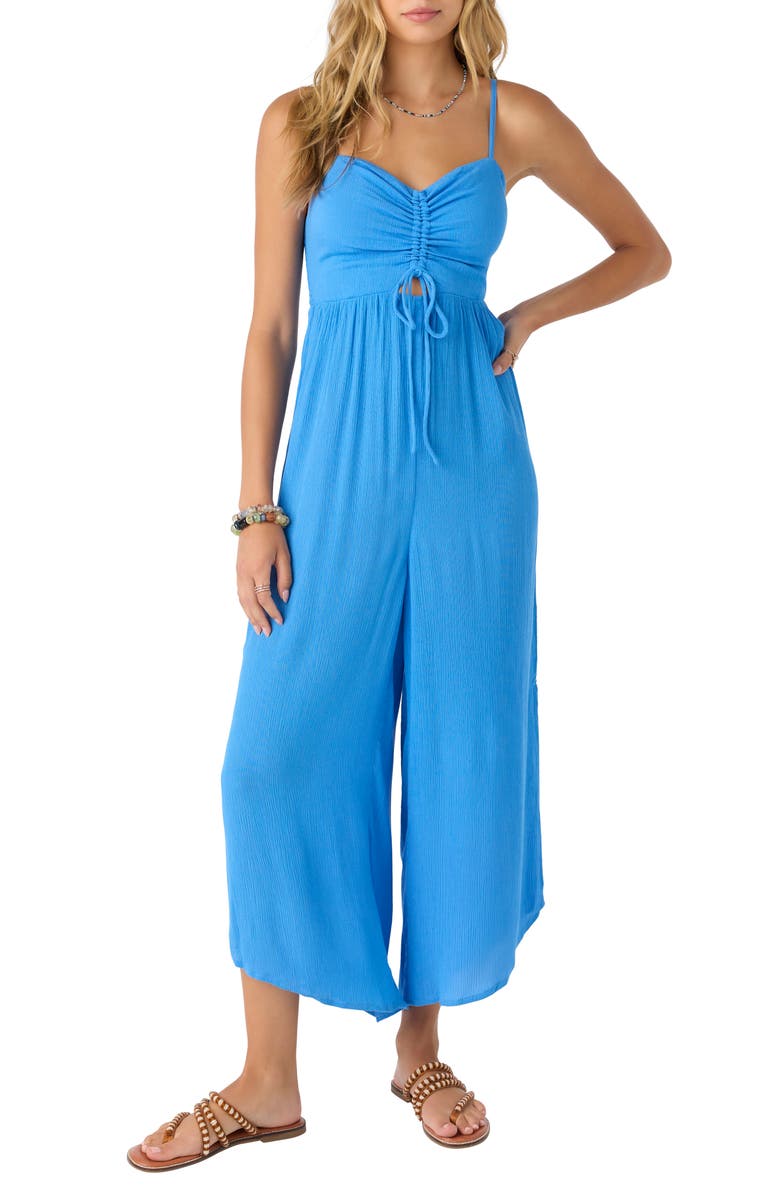 O'Neill Keiko Cutout Wide Leg Jumpsuit, Alternate, color, Regatta
