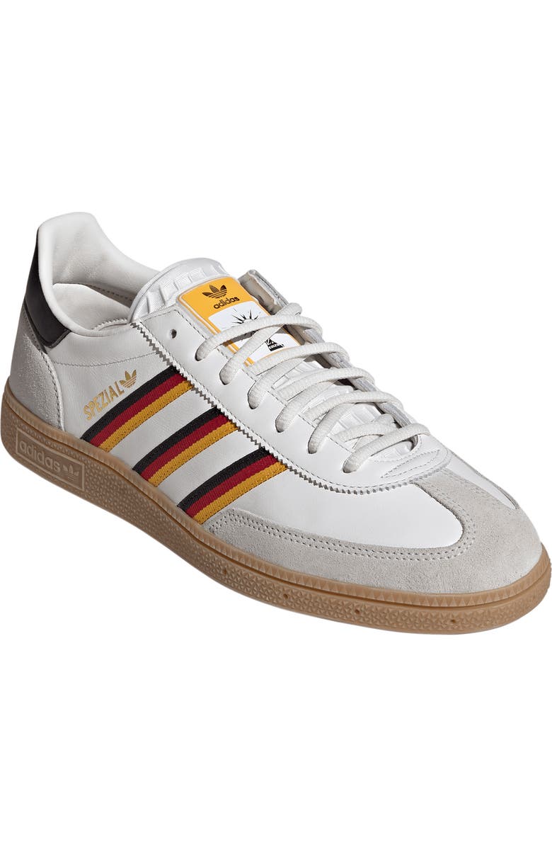 adidas Gender Inclusive Handball Spezial Sneaker, Main, color, Cloud White/ Yellow/ Red