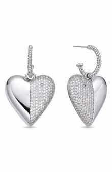 EYE CANDY LOS ANGELES Helena Cubic Zirconia Heart Drop Earrings