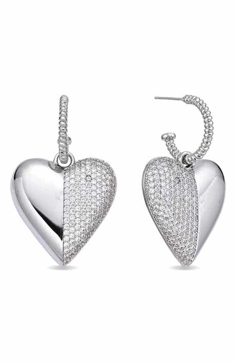 EYE CANDY LOS ANGELES Helena Cubic Zirconia Heart Drop Earrings