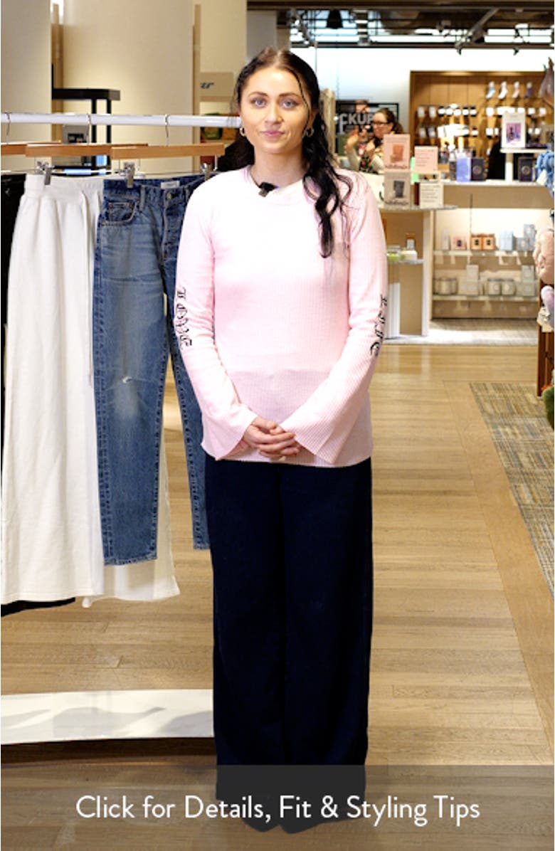 Fleur Embroidered Thermal Knit Top, sales video thumbnail