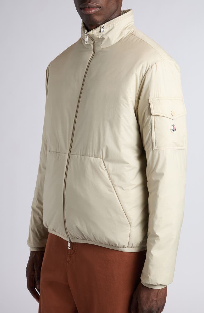 Moncler Breezes Short Padded Jacket, Alternate, color, Oyster Gray